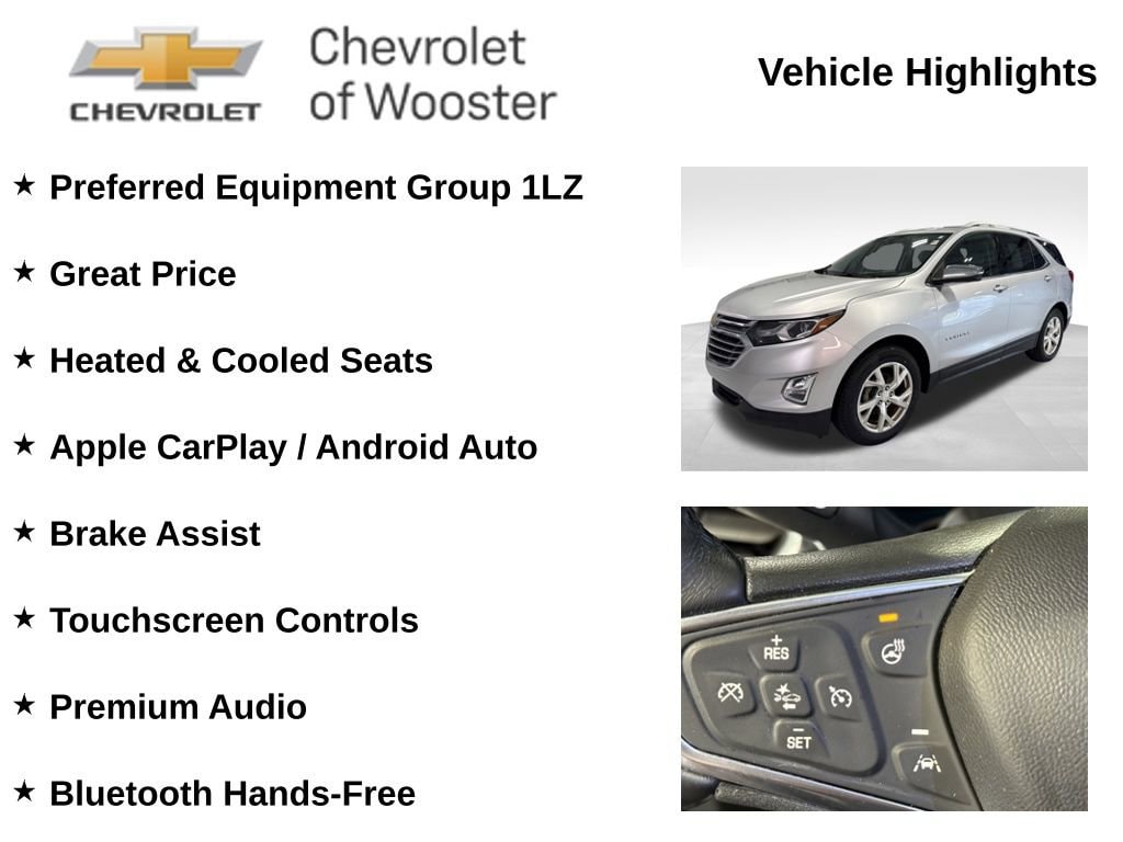 Used 2018 Chevrolet Equinox Premier with VIN 2GNAXVEV4J6272150 for sale in Wooster, OH