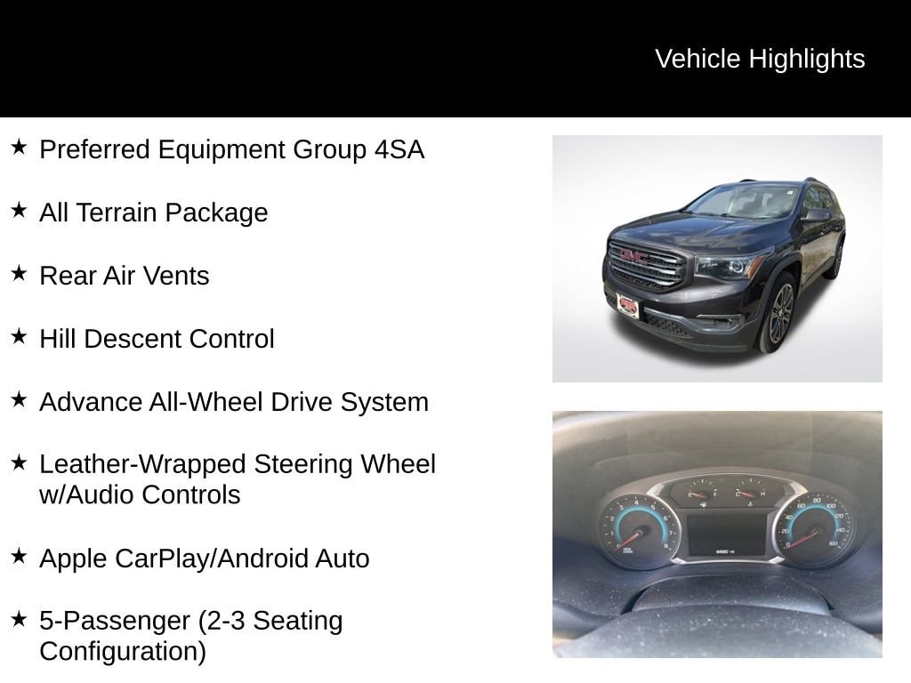 Used 2017 GMC Acadia SLT-1 with VIN 1GKKNVLS1HZ101225 for sale in Wooster, OH