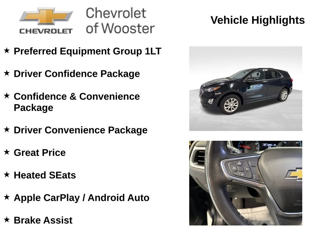 Used 2018 Chevrolet Equinox LT with VIN 2GNAXSEV6J6298733 for sale in Wooster, OH