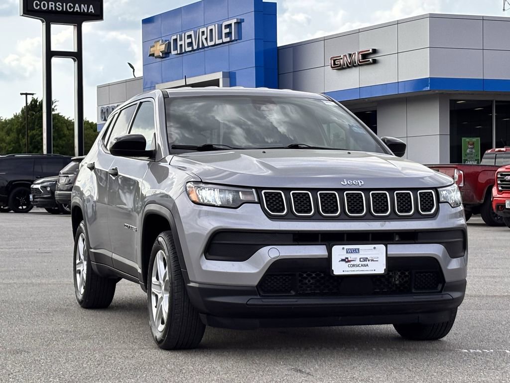 Used 2023 Jeep Compass Sport with VIN 3C4NJDAN9PT509697 for sale in Corsicana, TX