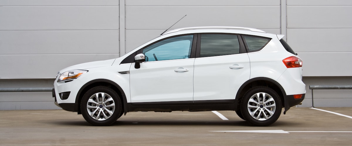 Parked white SUV