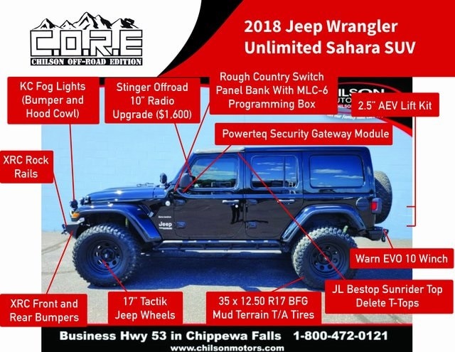 Used 2018 Jeep Wrangler Unlimited Sahara For Sale near Eau Claire WI |  1C4HJXEG9JW291823