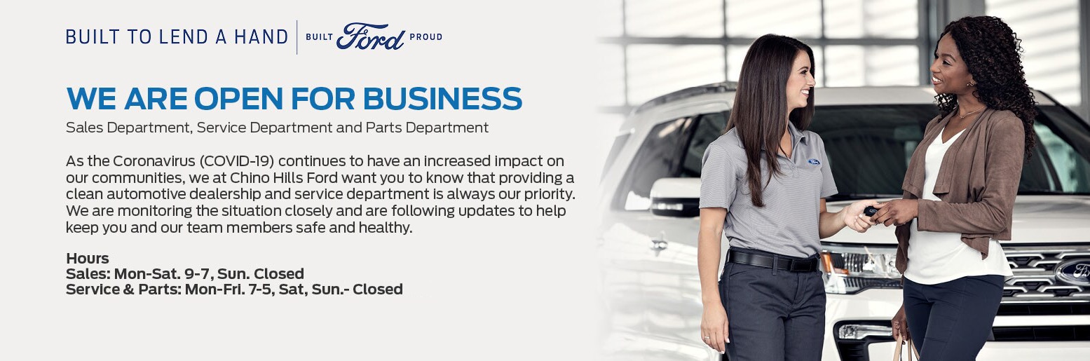 Chino Hills Ford is Open for Business