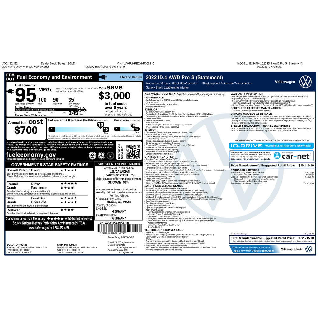 Certified 2022 Volkswagen ID.4 Pro S SUV