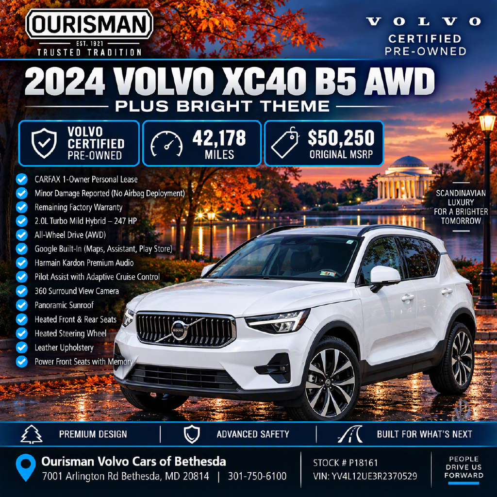 Used 2024 Volvo XC40 B5 Plus Bright Theme SUV