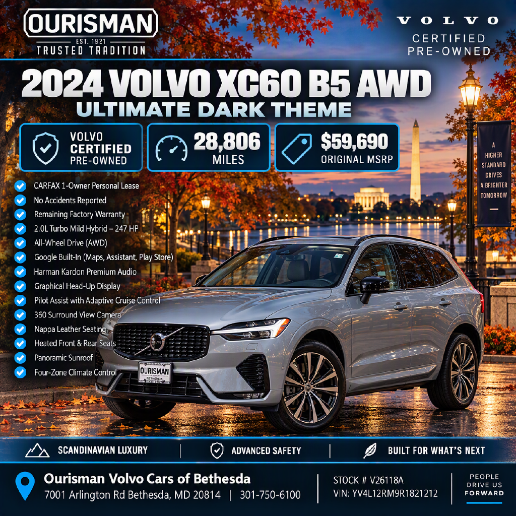 Certified 2024 Volvo XC60 B5 Ultimate Dark Theme SUV