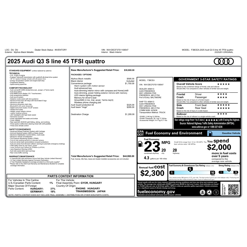 Used 2025 Audi Q3 Premium SUV