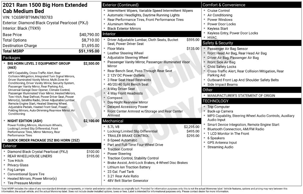 Used 2021 Ram 1500 Big Horn/Lone Star Truck