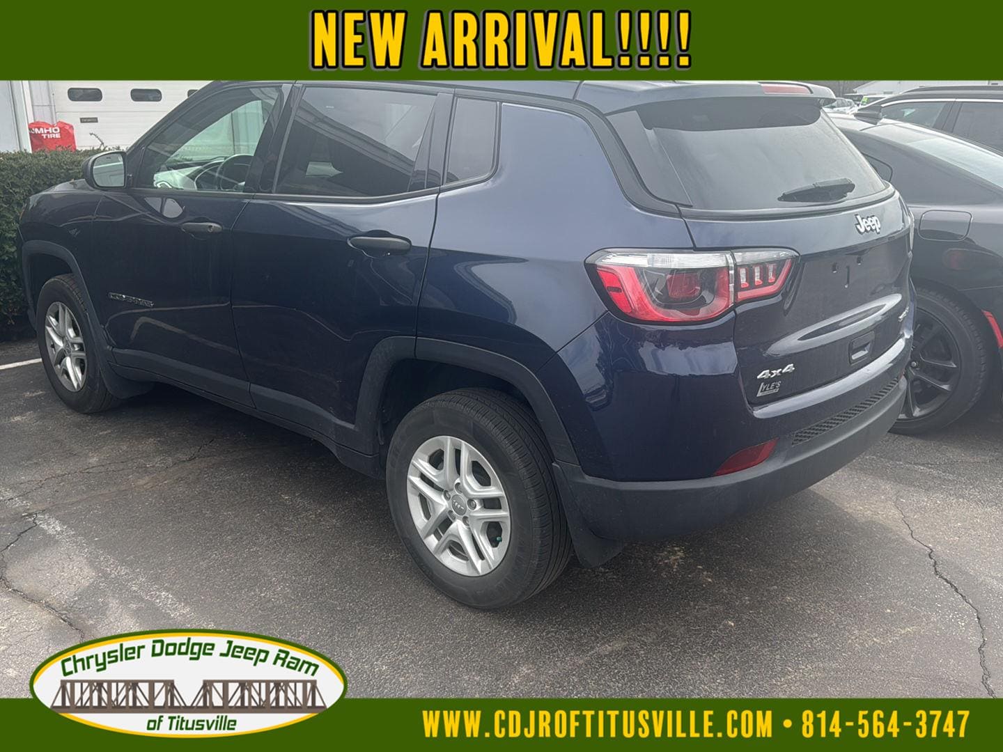 Used 2018 Jeep Compass Sport with VIN 3C4NJDAB6JT191356 for sale in Titusville, PA