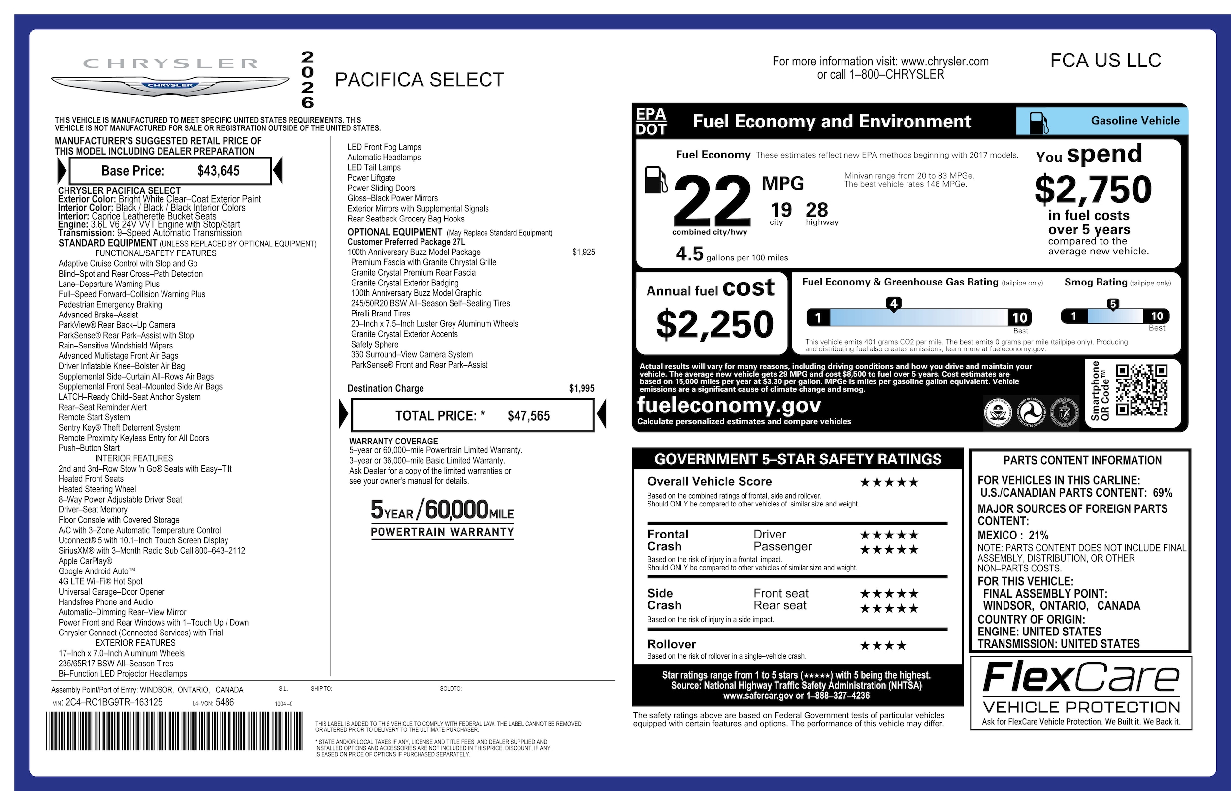 2026 Chrysler Pacifica Select - Photo 42
