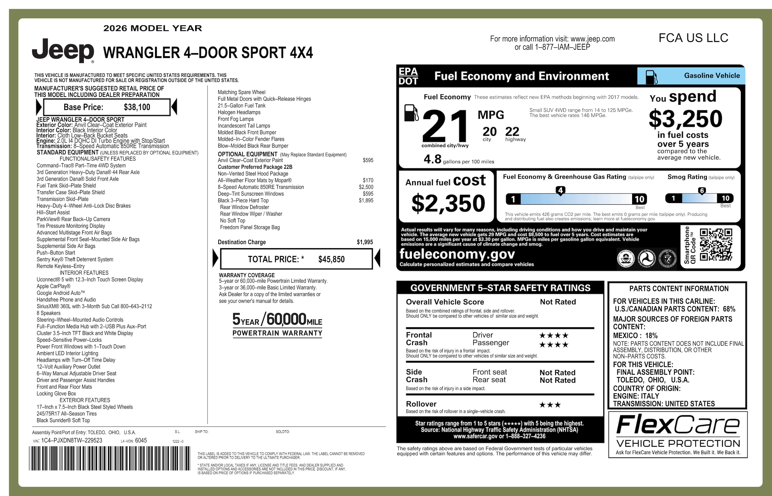 2026 Jeep Wrangler 4-Door Sport - Photo 34