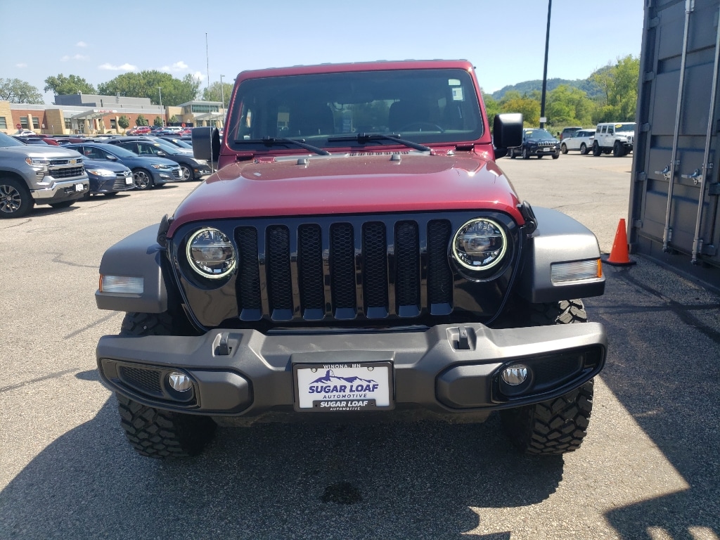 Used 2021 Jeep Wrangler Unlimited Willys with VIN 1C4HJXDG3MW649696 for sale in Winona, Minnesota