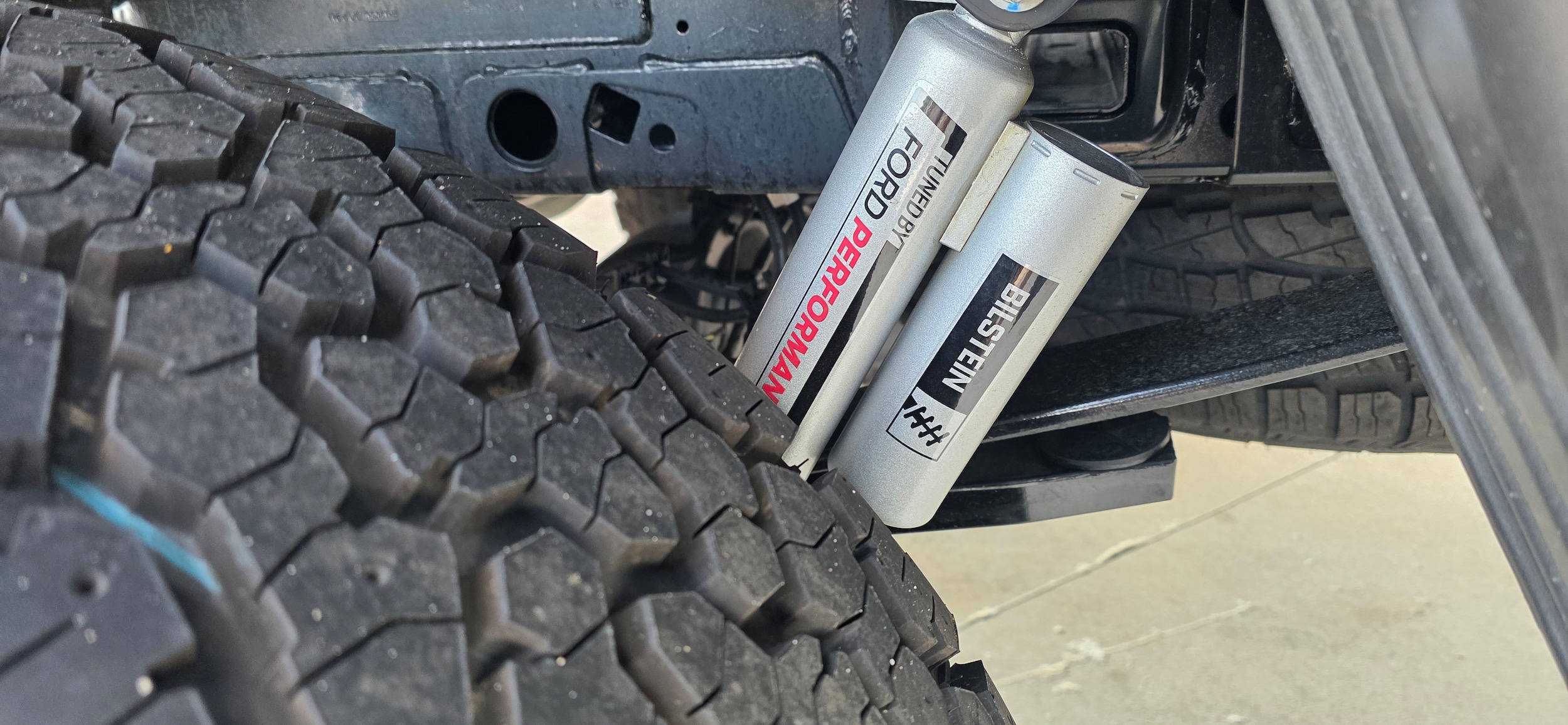 Ford Performance Bilstein suspension on a 2026 Ford F-150 Dark Trail