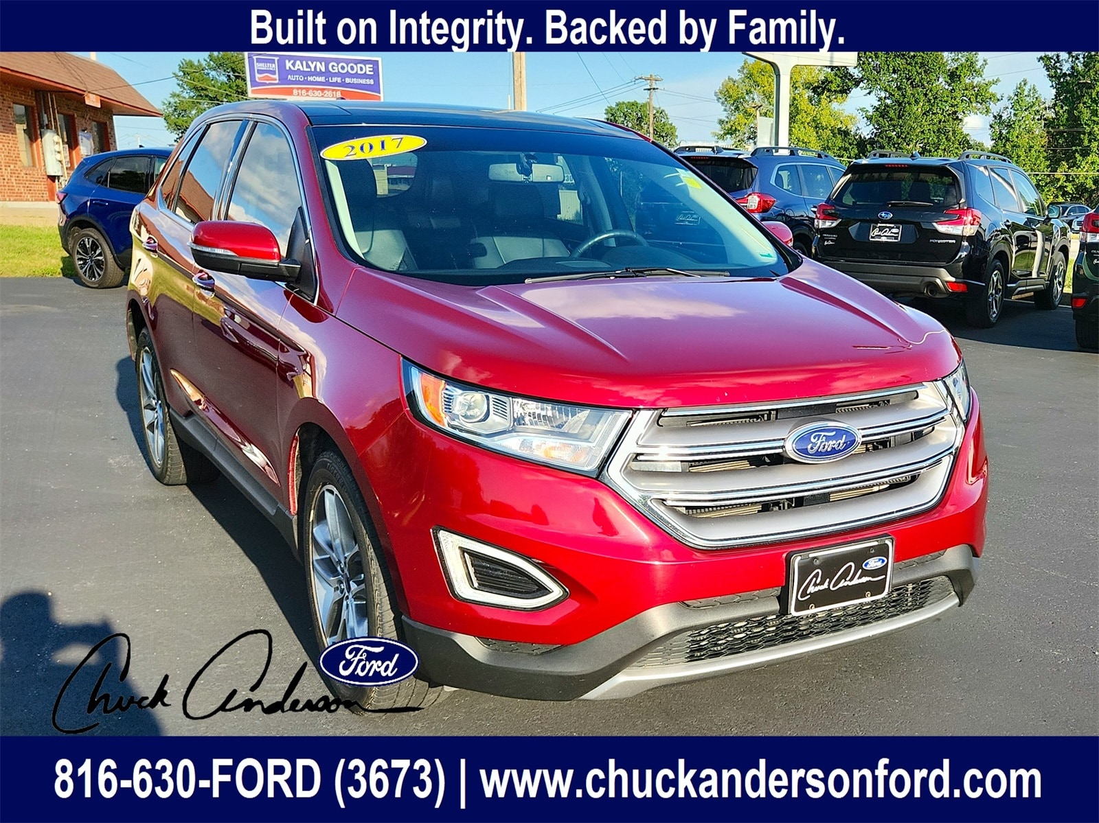 Used 2017 Ford Edge Titanium with VIN 2FMPK4K92HBB04281 for sale in Kansas City