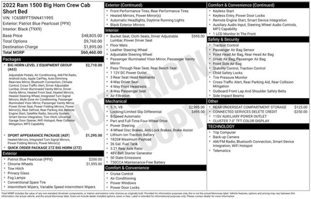 Used 2022 Ram 1500 Big Horn/Lone Star Truck