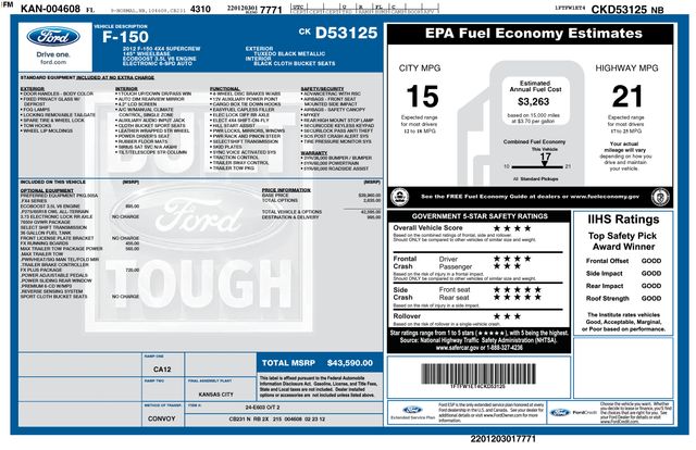 Used 2012 Ford F-150 FX4 with VIN 1FTFW1ET4CKD53125 for sale in Bay Minette, AL