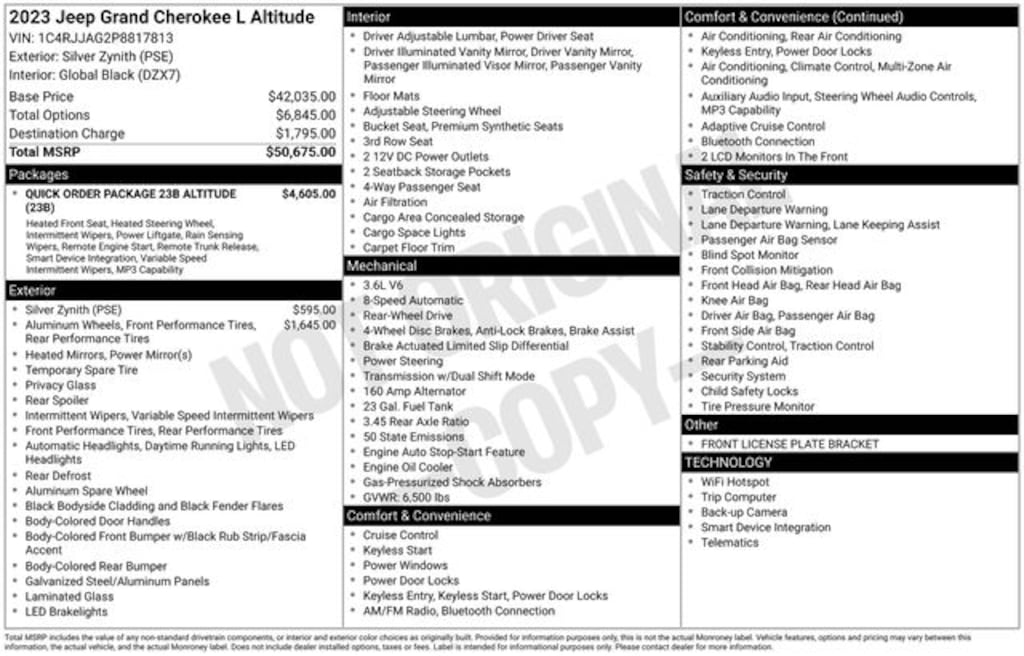 Used 2023 Jeep Grand Cherokee L Altitude SUV