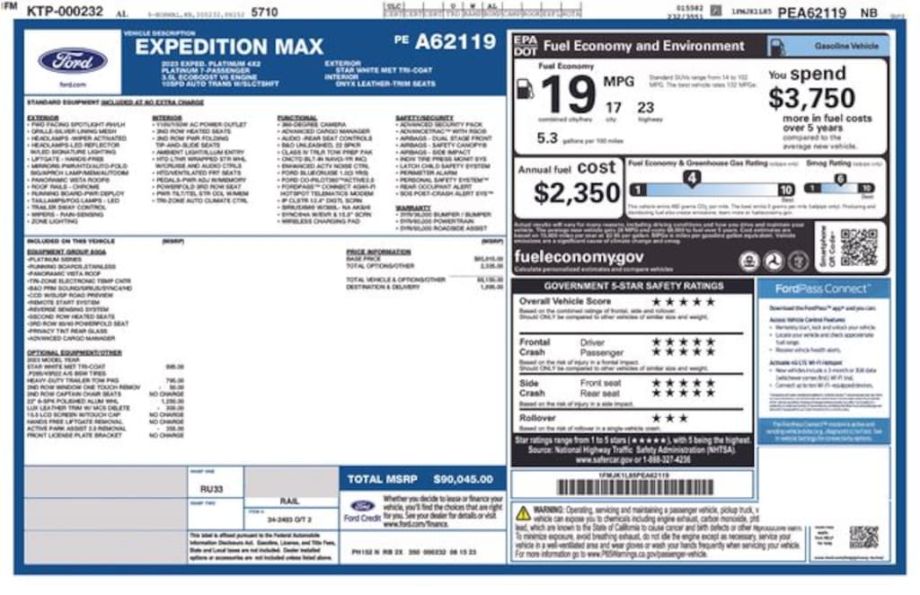 Used 2023 Ford Expedition Max Platinum SUV