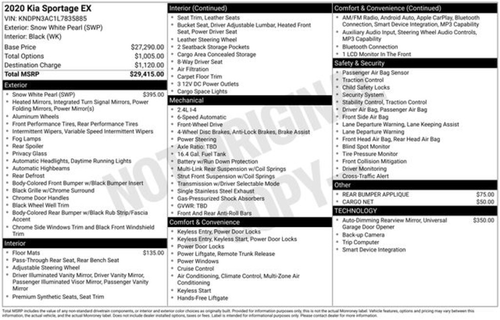 Used 2020 Kia Sportage EX SUV