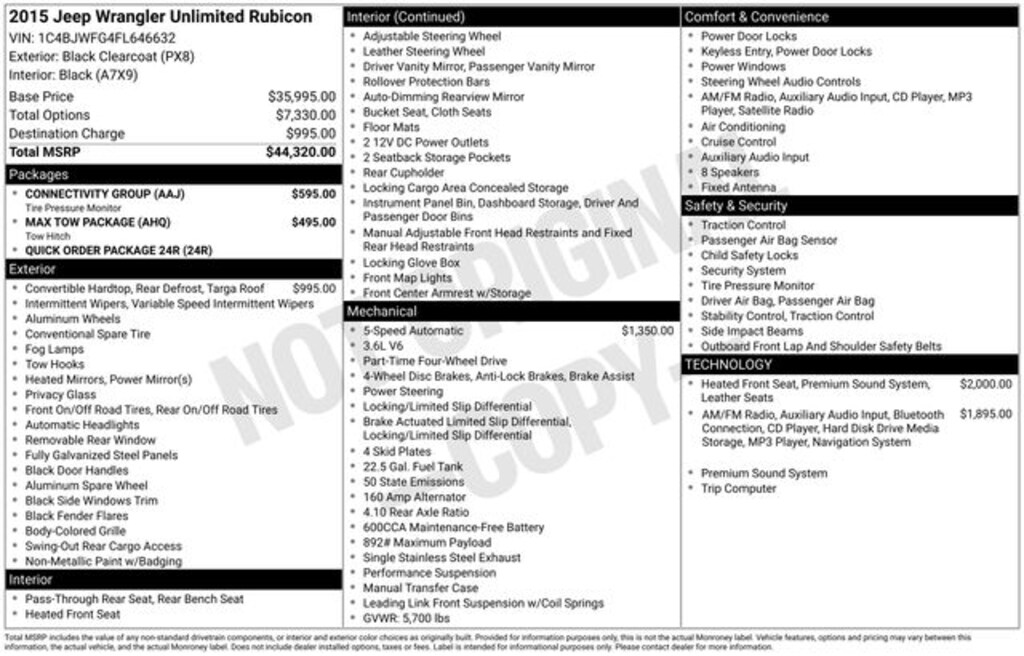 Used 2015 Jeep Wrangler Unlimited Rubicon SUV