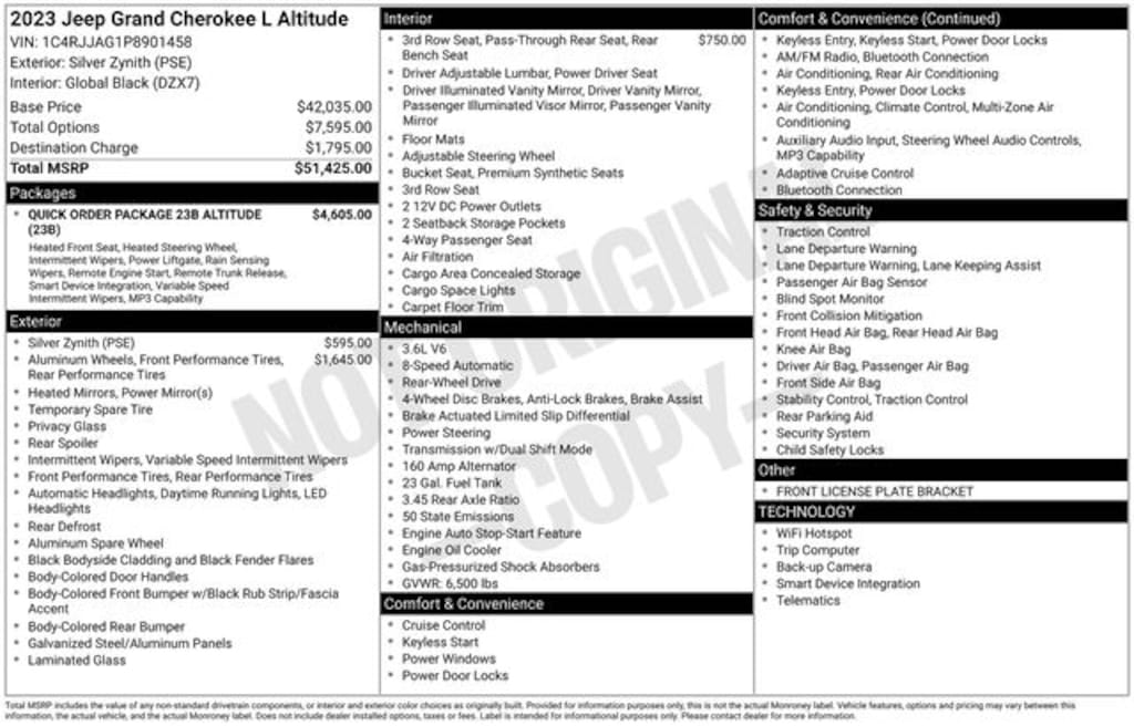 Used 2023 Jeep Grand Cherokee L Altitude SUV