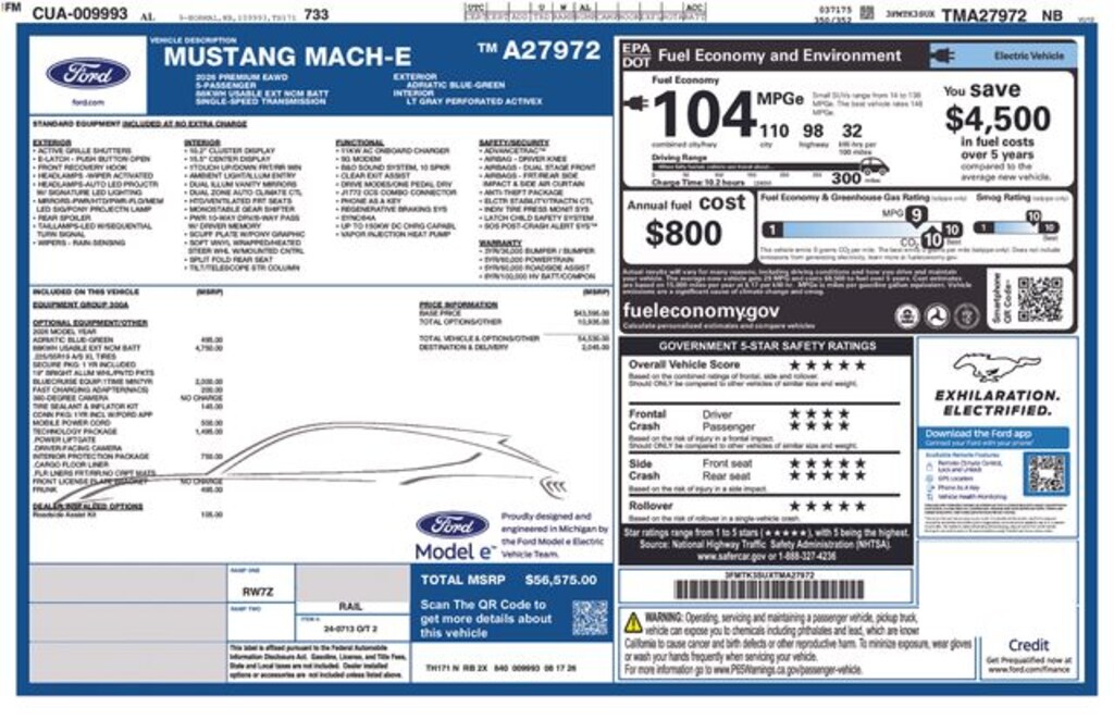 New 2026 Ford Mustang Mach-E Premium SUV