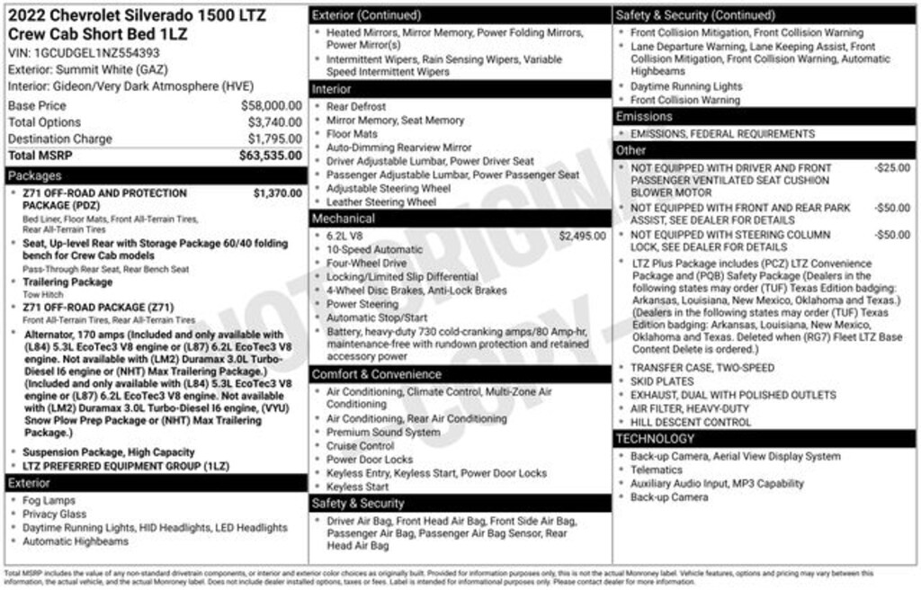 Used 2022 Chevrolet Silverado 1500 LTZ Truck