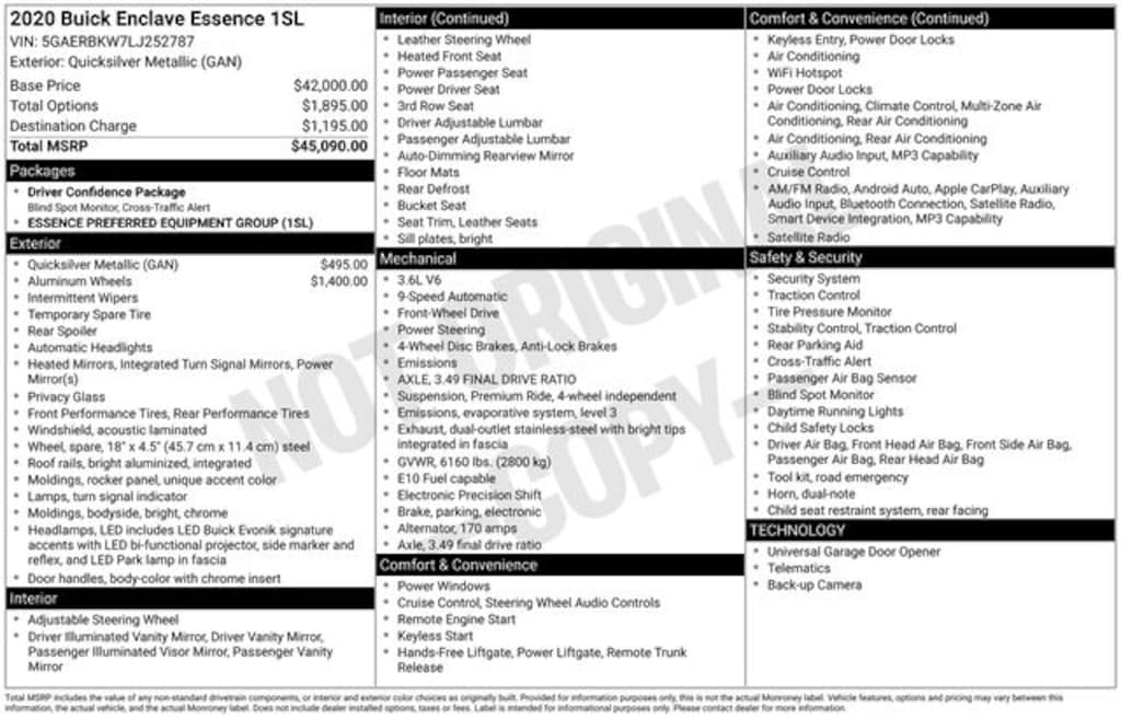 Used 2020 Buick Enclave Essence SUV