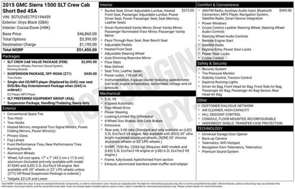 Used 2015 GMC Sierra 1500 SLT Truck