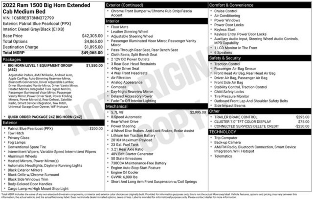 Used 2022 Ram 1500 Big Horn/Lone Star Truck