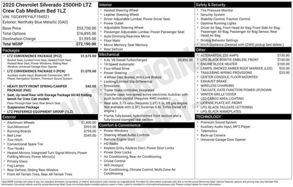 Used 2020 Chevrolet Silverado 2500HD LTZ Truck