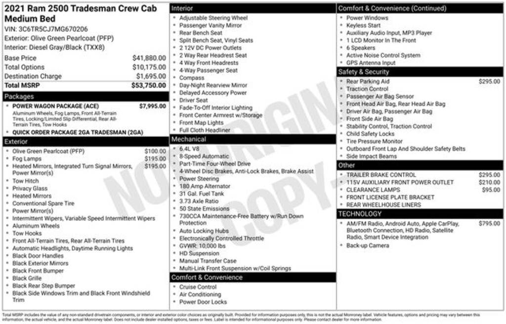Used 2021 Ram 2500 Tradesman Truck
