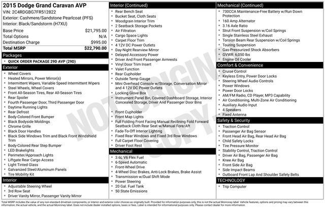 Used 2015 Dodge Grand Caravan American Value Package with VIN 2C4RDGBG7FR512822 for sale in Bay Minette, AL