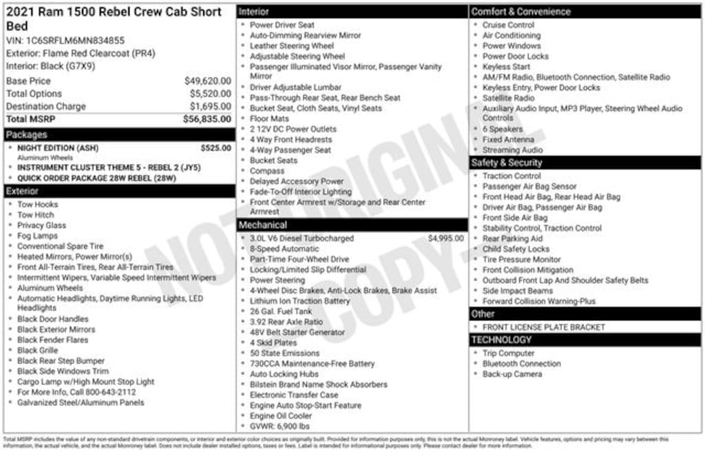 Used 2021 Ram 1500 Rebel Truck
