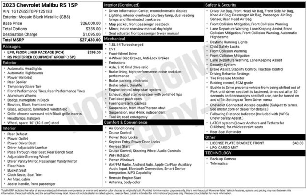 Used 2023 Chevrolet Malibu RS Sedan