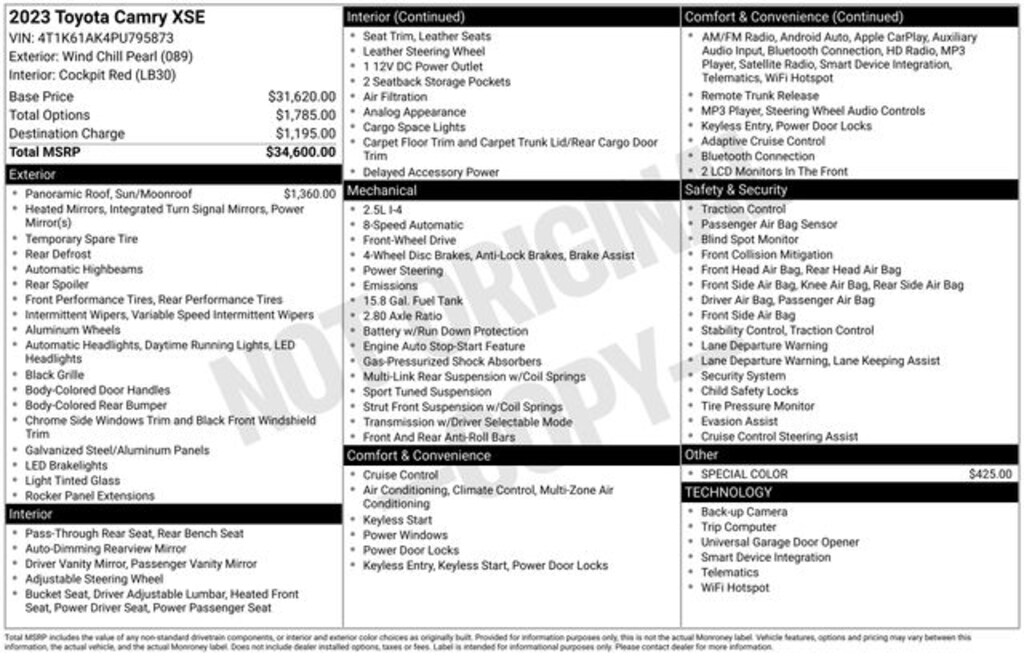 Used 2023 Toyota Camry XSE Sedan