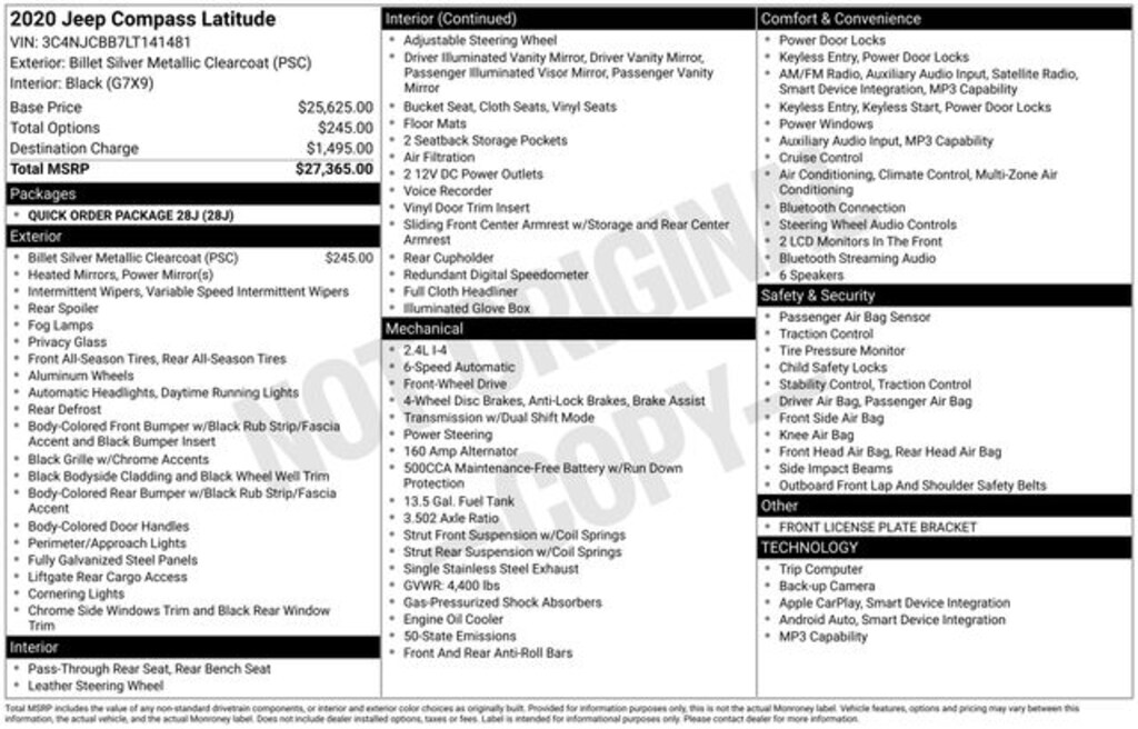 Used 2020 Jeep Compass Latitude SUV