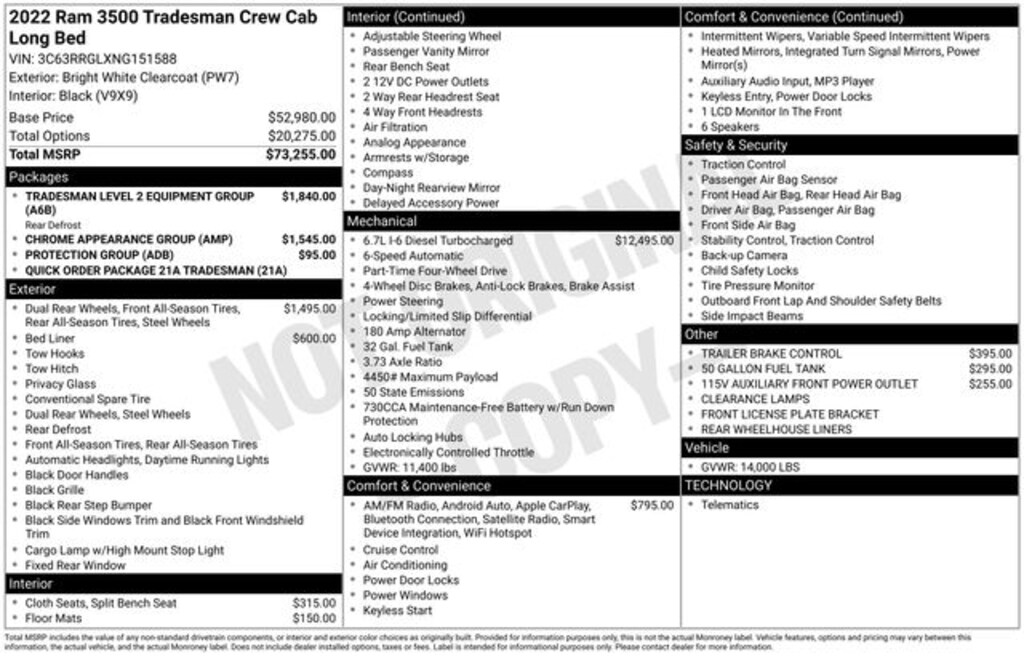 Used 2022 Ram 3500 Tradesman Truck