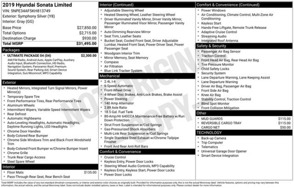 Used 2019 Hyundai Sonata Limited Sedan