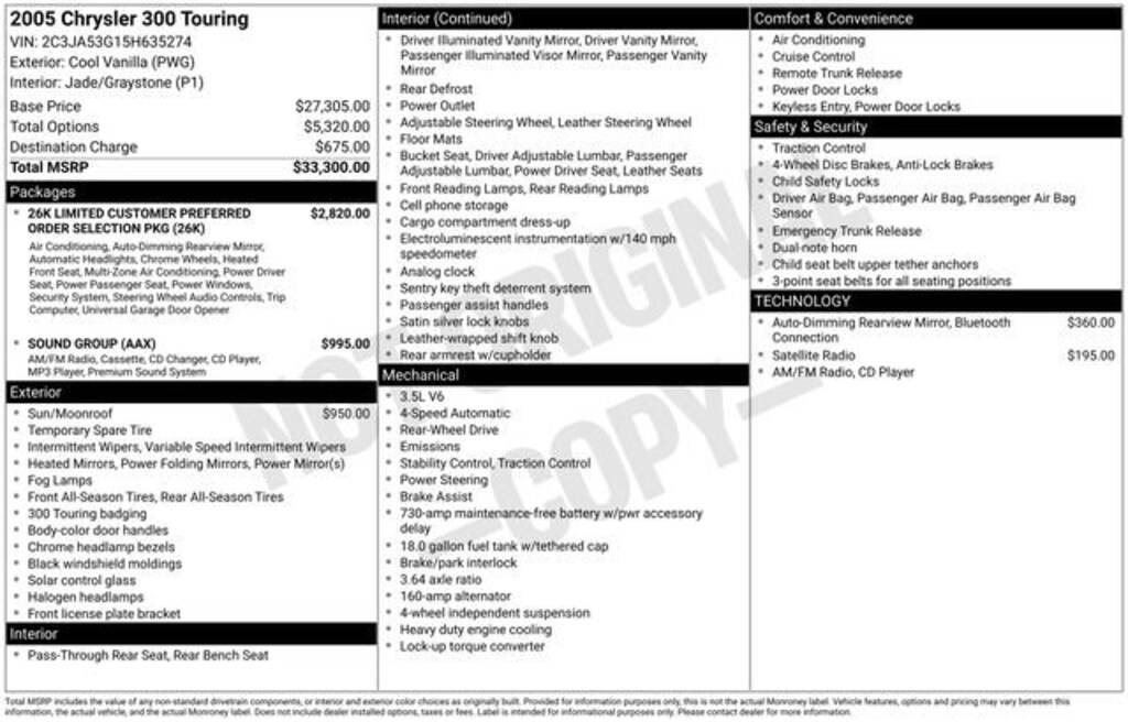 Used 2005 Chrysler 300 300 Touring