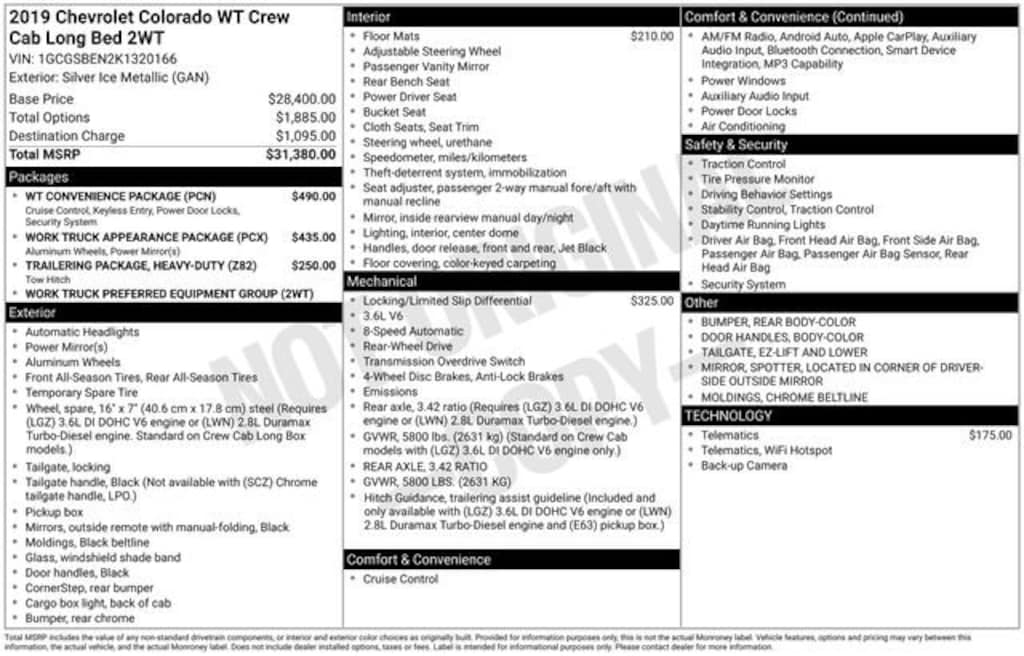 Used 2019 Chevrolet Colorado 2WD Work Truck Truck