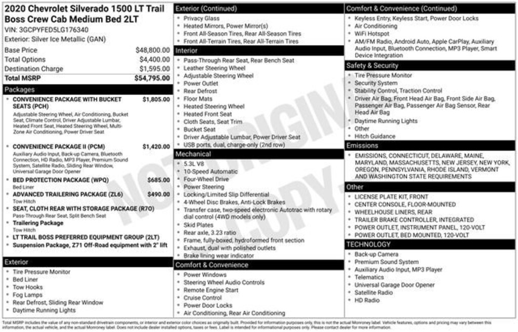 Used 2020 Chevrolet Silverado 1500 LT Trail Boss Truck