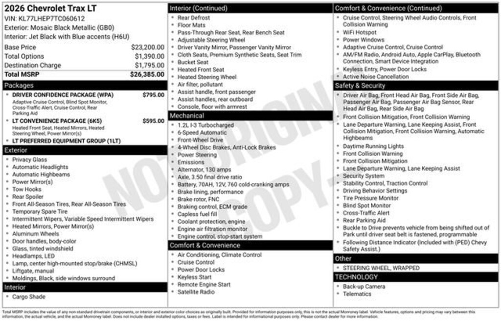 New 2026 Chevrolet Trax LT SUV
