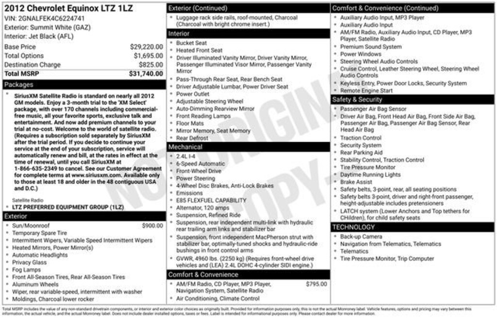 Used 2012 Chevrolet Equinox LTZ SUV