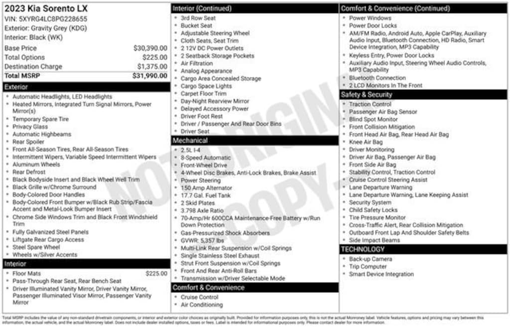 Used 2023 Kia Sorento LX