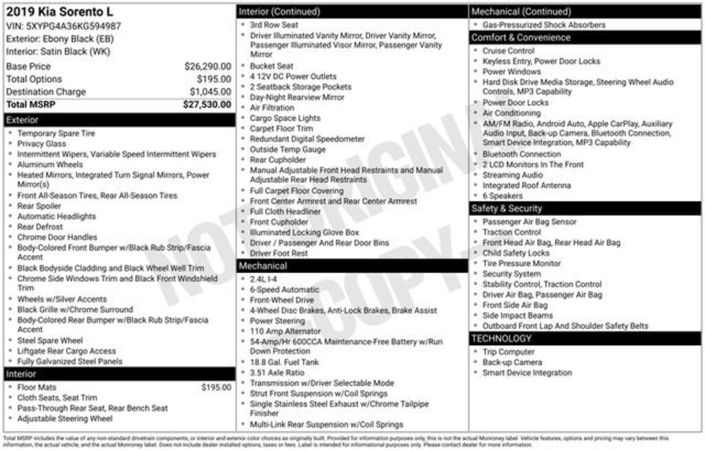 Used 2019 Kia Sorento 2.4L L SUV