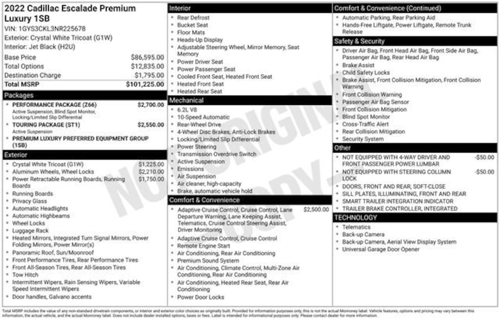 Used 2022 CADILLAC Escalade Premium Luxury SUV