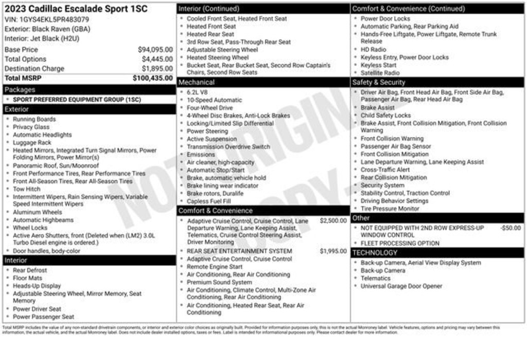 Used 2023 CADILLAC Escalade Sport SUV