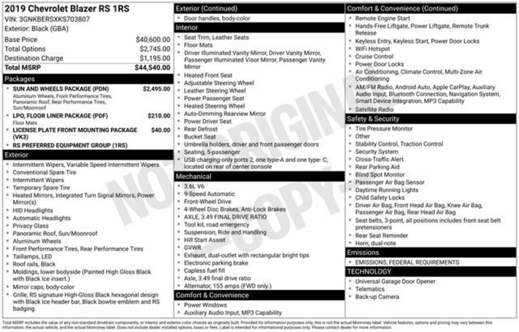 Used 2019 Chevrolet Blazer RS SUV