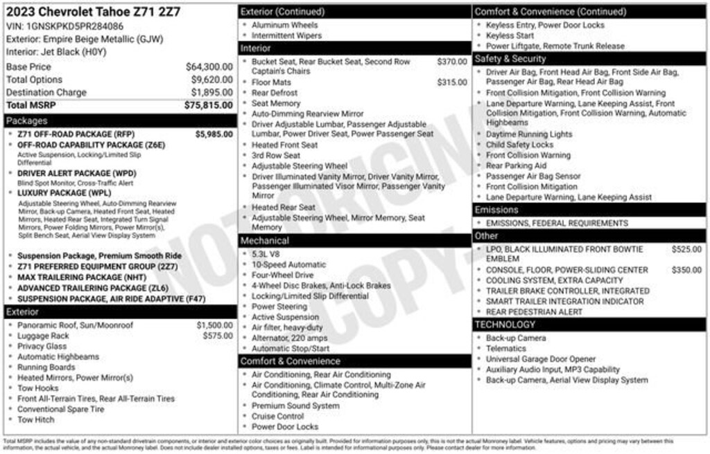 Used 2023 Chevrolet Tahoe Z71 SUV